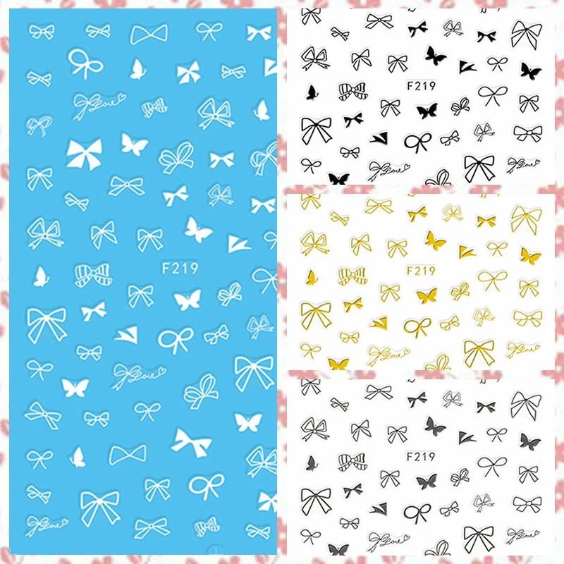 1 Sheet Gold Silver Black White Butterfly Bow Tie Line Drawing Designs Adhesive Nail Art Stickers Decorations DIY Tips F219#
1 Sheet Gold Silver Black White Butterfly Bow Tie Line Drawing Designs Adhesive Nail Art Stickers Decorations DIY Tips F219#