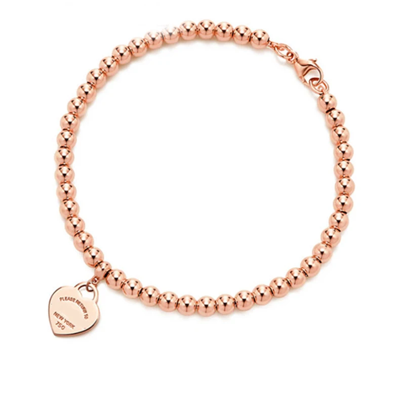 100% TIFF 925 sterling silver tag love original classic heart-shaped rosegold logo bead bracelet women jewelry gifts personality
100% TIFF 925 sterling silver tag love original classic heart-shaped rosegold logo bead bracelet women jewelry gifts personality