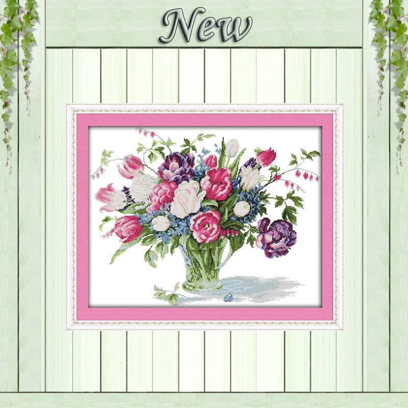 Tulip vase flowers colorful painting counted printed on canvas DMC 11CT 14CT Chinese Cross Stitch kits embroidery needlework Set
Tulip vase flowers colorful painting counted printed on canvas DMC 11CT 14CT Chinese Cross Stitch kits embroidery needlework Set