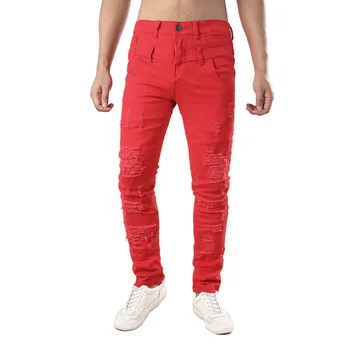 Men's Stretch Slim Fit Jeans Fashion Pleated Patchwork Hole Biker Jeans Motorcycle Elastic Skinny Ripped Trousers Black
Men's Stretch Slim Fit Jeans Fashion Pleated Patchwork Hole Biker Jeans Motorcycle Elastic Skinny Ripped Trousers Black