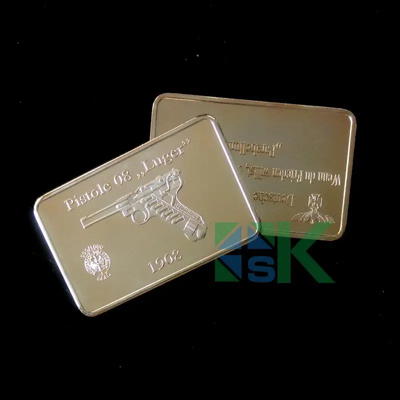 1PC Inventory Promotion Deutsche Wchrmacht 1908 Pistol 08 LUGER GOLD Plated GILDED Medallion Token Medal Bar Collectible Gifts
1PC Inventory Promotion Deutsche Wchrmacht 1908 Pistol 08 LUGER GOLD Plated GILDED Medallion Token Medal Bar Collectible Gifts