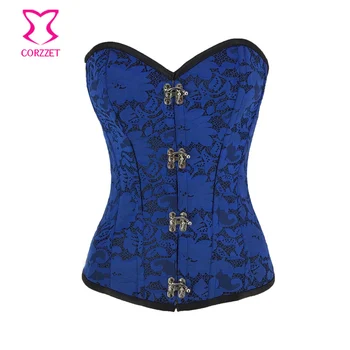 Steampunk Blue Floral Lace Buckled Overbust Corset Mujer Bustier Sexy Erotic Lingerie Vintage Korsett For Women Gothic Corselet
Steampunk Blue Floral Lace Buckled Overbust Corset Mujer Bustier Sexy Erotic Lingerie Vintage Korsett For Women Gothic Corselet