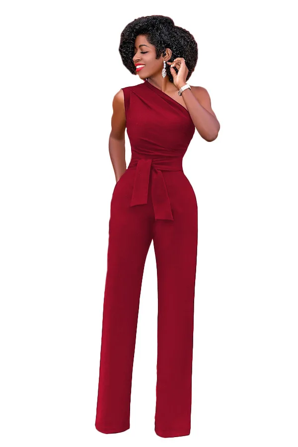 Off One Shoulder Elegant Jumpsuit Women Casual Sleeveless Bandage Wide Leg Pants Overalls For Women Sexy Sashes Lace Up Romper
Off One Shoulder Elegant Jumpsuit Women Casual Sleeveless Bandage Wide Leg Pants Overalls For Women Sexy Sashes Lace Up Romper