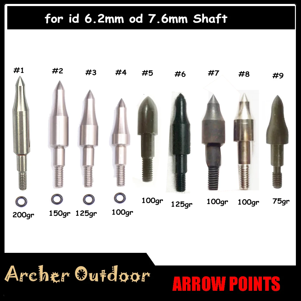 30pcs Arrow Target Points Field Tips 75 100 125 150 200gr Stainless Steel or Iron Material ID 6.2mm OD 7.6mm Carbon Shaft DIY
30pcs Arrow Target Points Field Tips 75 100 125 150 200gr Stainless Steel or Iron Material ID 6.2mm OD 7.6mm Carbon Shaft DIY