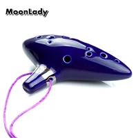 The Legend of Zelda Ocarina Classical Blue 12 Holes Ocarina Alto C Music Instrument Bright Glaze Pottery Woodwind Instrument image