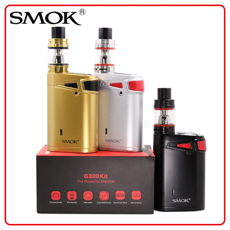 Original Smok Marshal G320 Kit With 5ml TFV8 Big Baby Tank Marshal G320 Mod Smok electronic cigarette 18650 mod
Original Smok Marshal G320 Kit With 5ml TFV8 Big Baby Tank Marshal G320 Mod Smok electronic cigarette 18650 mod