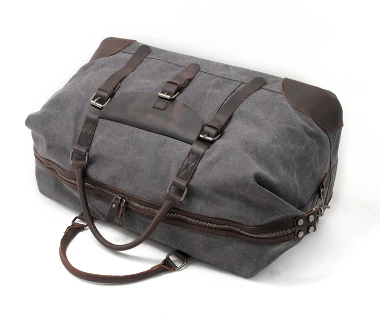 Womens Canvas Duffle Bags Grey Brown Black