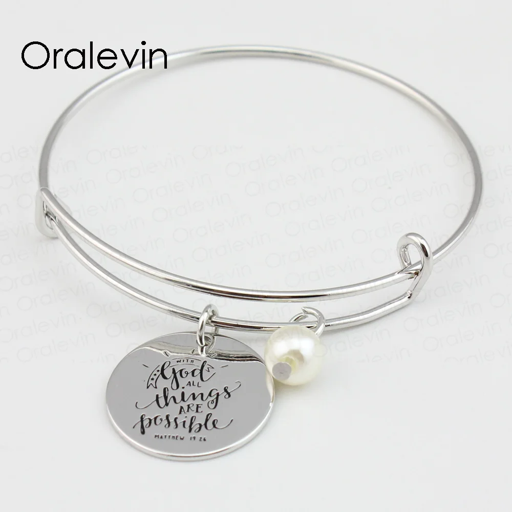 WITH GOD ALL THINGS ARE POSSIBLE Inspirational Hand Stamped Engraved Custom Round Pendent Wire Bracelet Fashion Jewelry, #LN292B
WITH GOD ALL THINGS ARE POSSIBLE Inspirational Hand Stamped Engraved Custom Round Pendent Wire Bracelet Fashion Jewelry, #LN292B