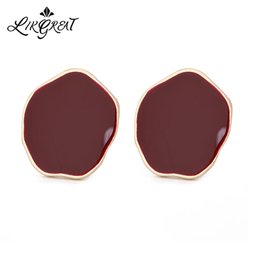 LIKGREAT Irregular Flower Shape Earrings for Women Vintage Enamel Stud Earrings Gold Color Metal 2019 Bijoux Female Accessories
LIKGREAT Irregular Flower Shape Earrings for Women Vintage Enamel Stud Earrings Gold Color Metal 2019 Bijoux Female Accessories