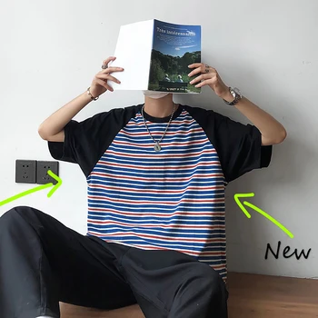 2019 Summer Men's Stripe Printing Split Joint Letter Embroidery Short Sleeve T Shirt Round Collar Cotton Clothes T-shirt M-XL
2019 Summer Men's Stripe Printing Split Joint Letter Embroidery Short Sleeve T Shirt Round Collar Cotton Clothes T-shirt M-XL