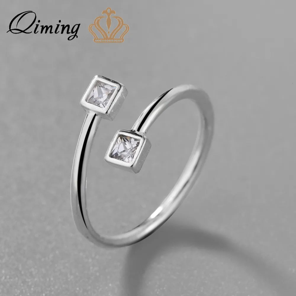 QIMING Luxury CZ Crystal Rings For Women Silver Statement Jewelry Wedding Finger Toe Ring New Cheap Minimalist Ring
QIMING Luxury CZ Crystal Rings For Women Silver Statement Jewelry Wedding Finger Toe Ring New Cheap Minimalist Ring