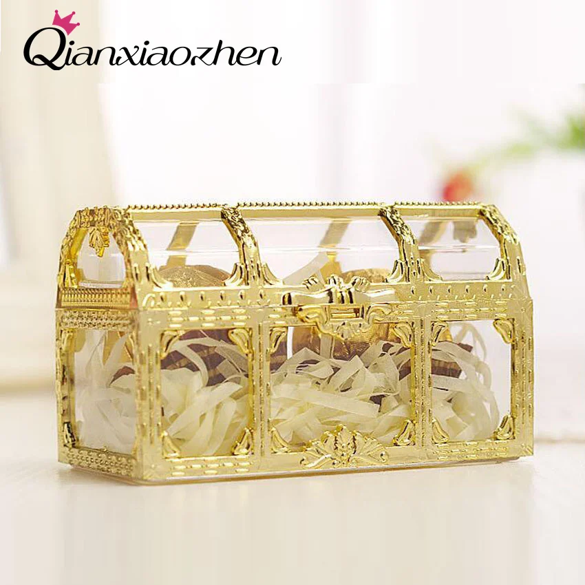 

Qianxiaozhen 12pcs Treasure Box Plastic Wedding Candy Box Favor Boxes Wedding Favors And Gifts Event & Party Supplies