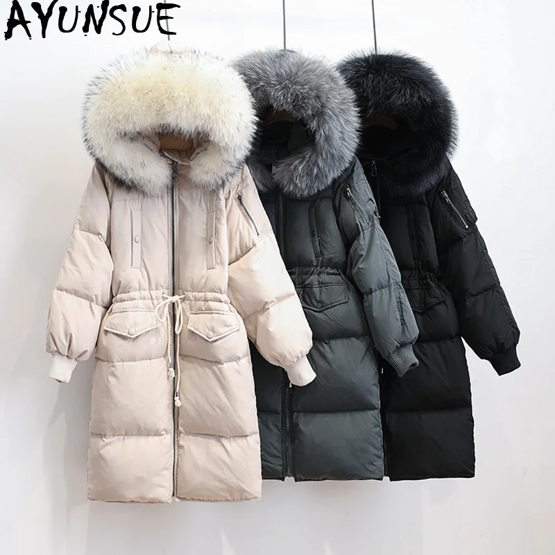 AYUNSUE Womens Duck Down Jackets Winter Coats Ladies Real Fur Collar Warm Parkas Long Female Coat Overcoat Chaqueta Mujer KJ477
AYUNSUE Womens Duck Down Jackets Winter Coats Ladies Real Fur Collar Warm Parkas Long Female Coat Overcoat Chaqueta Mujer KJ477