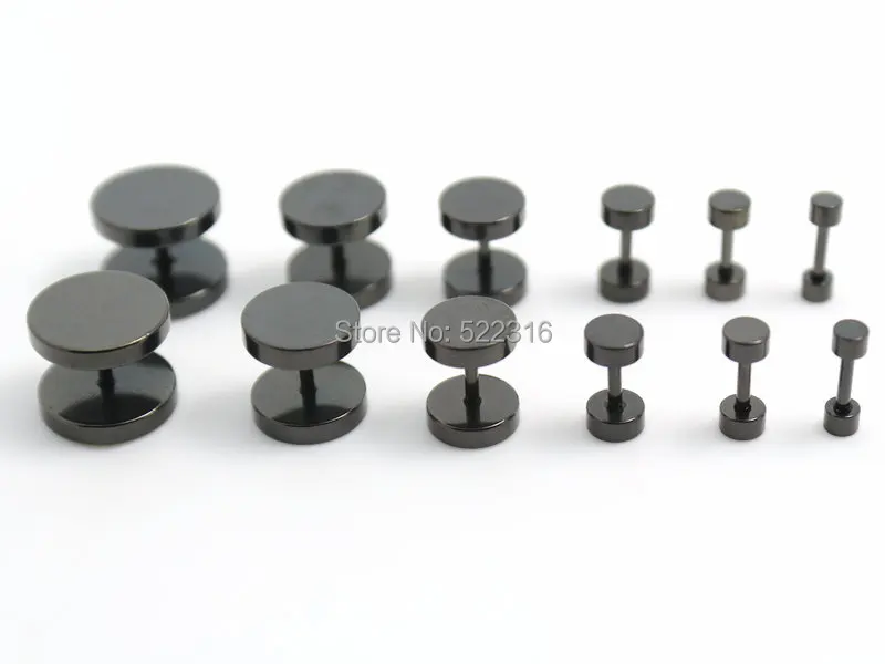 40pcs mix lots stainless steel round fake ear plugs anodized black color cheaters studs earrings illusion ear studs
40pcs mix lots stainless steel round fake ear plugs anodized black color cheaters studs earrings illusion ear studs