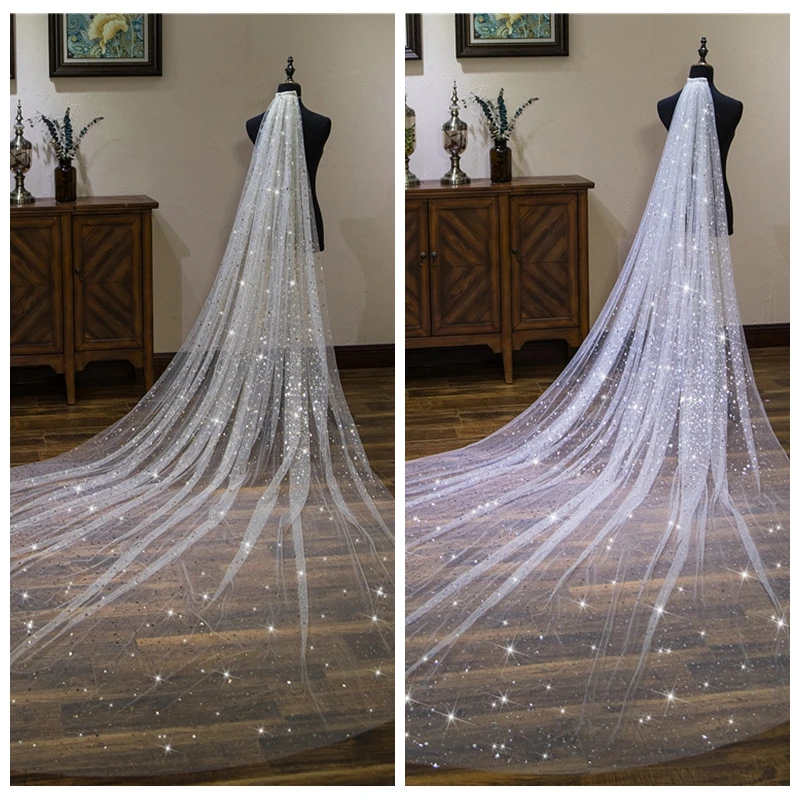 Bling Bling Star Long Cathedral Bridal Veil 2019 3M Long Gold ivory Bridal Wedding Accessories One Layer With Comb
Bling Bling Star Long Cathedral Bridal Veil 2019 3M Long Gold ivory Bridal Wedding Accessories One Layer With Comb