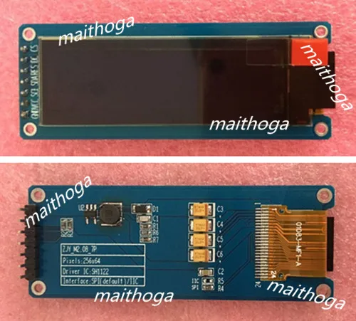 maithoga 2.08 inch 7PIN SPI Blue OLED Screen with Adapter Board SH1122 Driver IC 256*64 IIC Interface