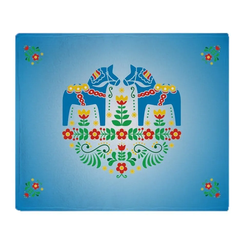 Шведский Дала лошадь мягкий флис пледы одеяло мягкое фланелевое на
