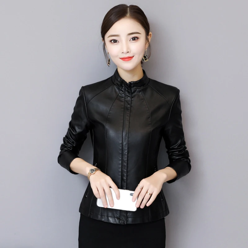 Women Sheepskin Jacket Classic Female Leather Short Jacket 2018 Autumn Winter Ladies Zippers Genuine Leather Coats FP1358 
Women Sheepskin Jacket Classic Female Leather Short Jacket 2018 Autumn Winter Ladies Zippers Genuine Leather Coats FP1358