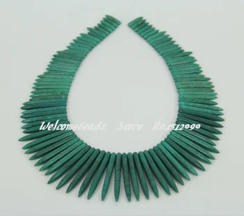 95Pcs/Strand Slab Green Turquoises Beads Pendants Necklace, Graduated Raw Stone Tusk Point Charms Beads DIY Jewelry 5x20-48mm
95Pcs/Strand Slab Green Turquoises Beads Pendants Necklace, Graduated Raw Stone Tusk Point Charms Beads DIY Jewelry 5x20-48mm