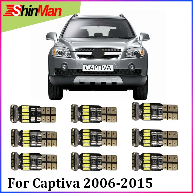 

ShinMan 9x Canbus Error Free LED Car light Interior Light LED Kit LED Conversion For Chevrolet Captiva 2006-2015 Accessories