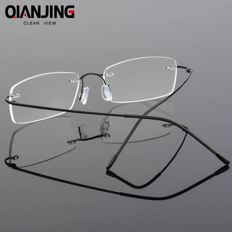 QIANJING 2018 Titanium Myopia Rimless Glasses Memory Square Eyeglasses Optical Spectacle Frame Eyewear Men Women Brand Designer
QIANJING 2018 Titanium Myopia Rimless Glasses Memory Square Eyeglasses Optical Spectacle Frame Eyewear Men Women Brand Designer