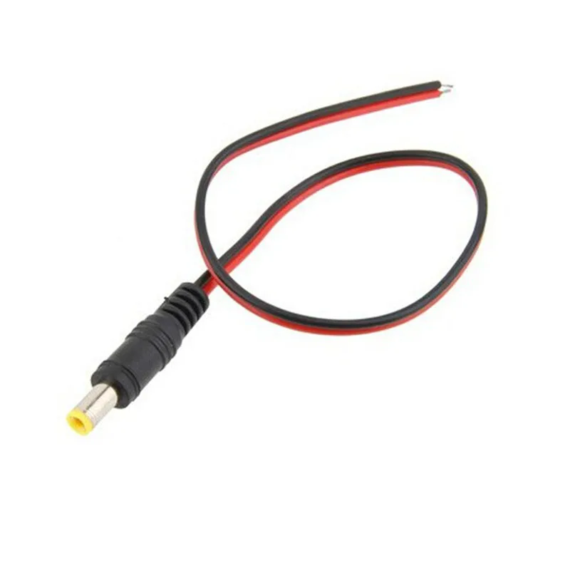 

10PCS/50PCS/100PCS/lot DC 12V CCTV Monitoring DC power male Cable Adapter cord 5.5*2.1mm DC Male Plug Power Cable for camera