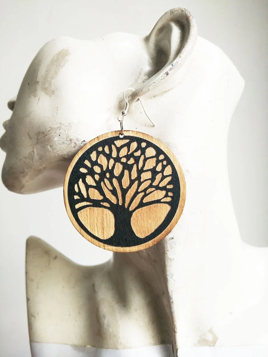 2017 новое поступление деревянные серьги Древо жизни WE 0669|tree of life earrings|earrings tree