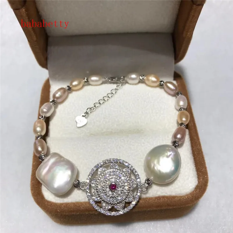 New natural freshwater Rice shape 5-6MM pearl multicolor Bracelet inlay 925 sterling silver clasp 7inches +3cm chain
New natural freshwater Rice shape 5-6MM pearl multicolor Bracelet inlay 925 sterling silver clasp 7inches +3cm chain