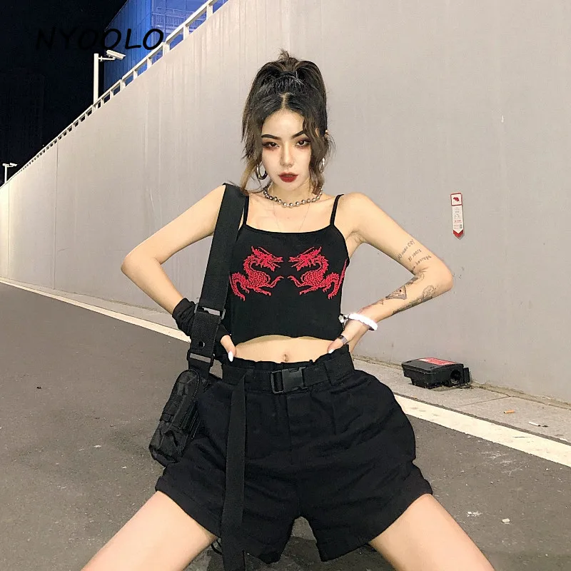 NYOOLO Harajuku style Vintage dragon pattern print short camisole Summer streetwear sexy sleeveless tube top women clothing
NYOOLO Harajuku style Vintage dragon pattern print short camisole Summer streetwear sexy sleeveless tube top women clothing