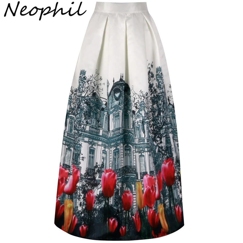 Neophil 2019 Retro Building Pleated Flower Print Maxi Long Women Skirts Muslim 100cm High Waist Ball Gown Saia Longa Jupe MS1018
Neophil 2019 Retro Building Pleated Flower Print Maxi Long Women Skirts Muslim 100cm High Waist Ball Gown Saia Longa Jupe MS1018