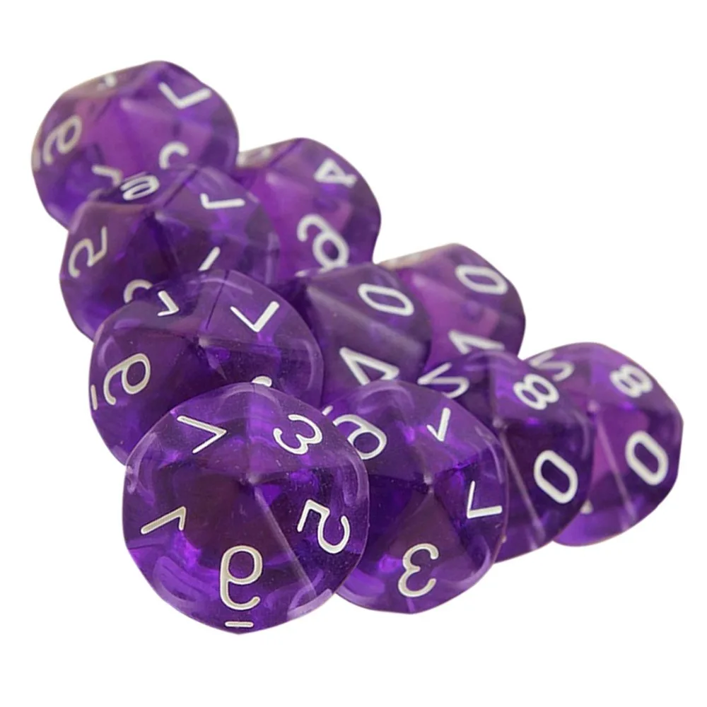 Ten Sided Gem Dice Die for RPG Dungeons&Dragons Board Table Games Transparent Purple 10-PCS D10
Ten Sided Gem Dice Die for RPG Dungeons&Dragons Board Table Games Transparent Purple 10-PCS D10