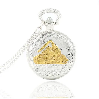 

Vintage Charming Train Boat Ship Carved Hollow Steampunk Quartz Pocket Watch Men Women Necklace Pendant Clock Gifts LXH