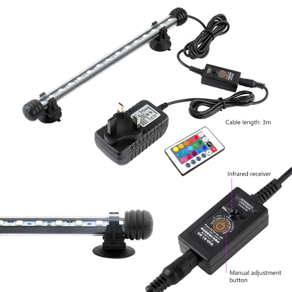 RGB Aquarium Light With Remote Control Fishtank Led Lighting Fixture For Aquarium Led Light Submersible Fish Tank Light 100-240V
RGB Aquarium Light With Remote Control Fishtank Led Lighting Fixture For Aquarium Led Light Submersible Fish Tank Light 100-240V