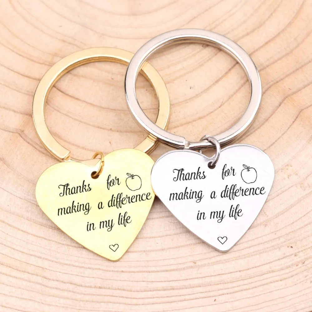 Thanks For Making A Difference In My Life Key Chain Heart Shape Keyring Apple Pendant Teacher's Day Gift Men Women Key Fob
Thanks For Making A Difference In My Life Key Chain Heart Shape Keyring Apple Pendant Teacher's Day Gift Men Women Key Fob