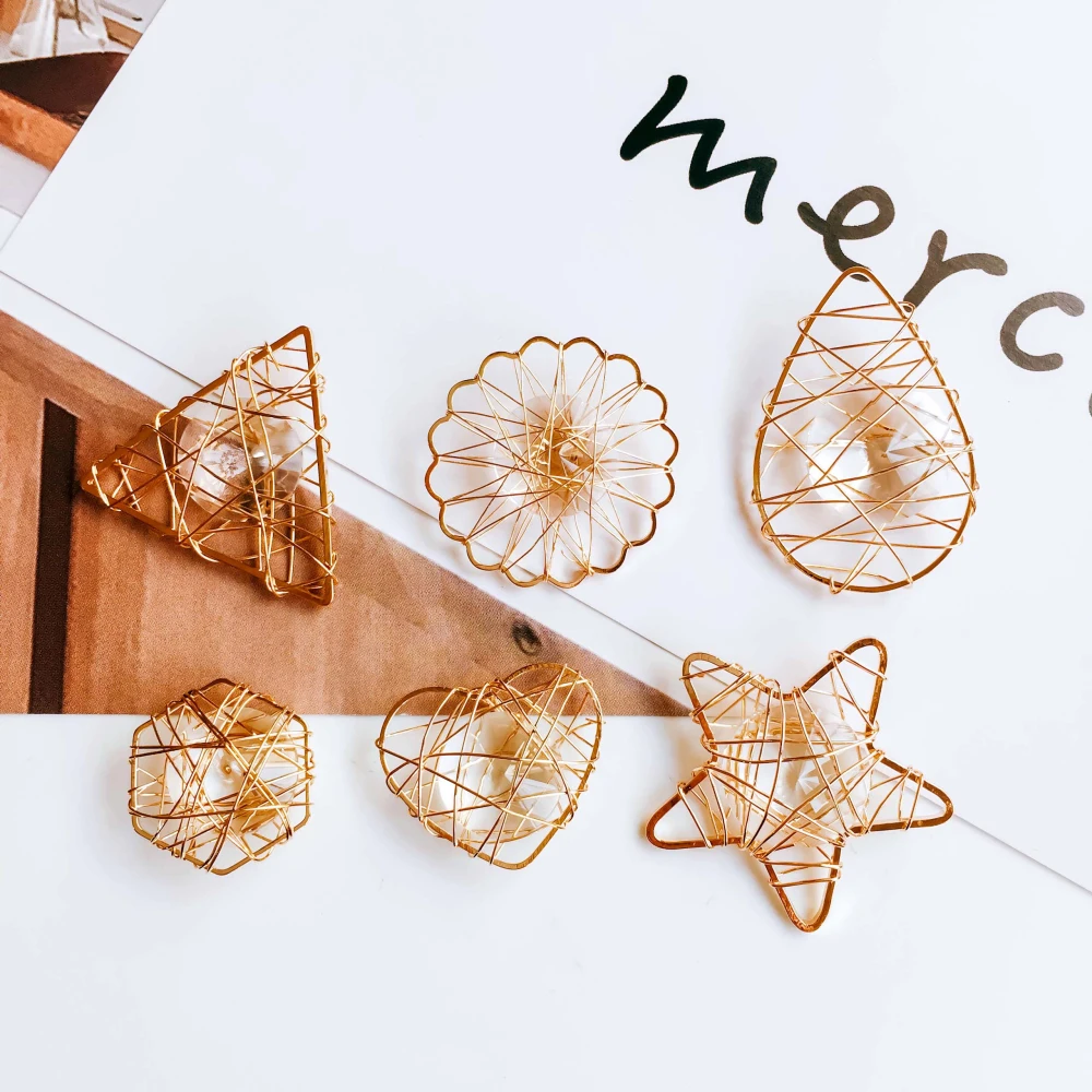 Rhinestones Crystal Charms Gold Wirewound Earring Accessories Diy Pendant Necklace Material Supplies for Jewelry Finding 8pcs
Rhinestones Crystal Charms Gold Wirewound Earring Accessories Diy Pendant Necklace Material Supplies for Jewelry Finding 8pcs