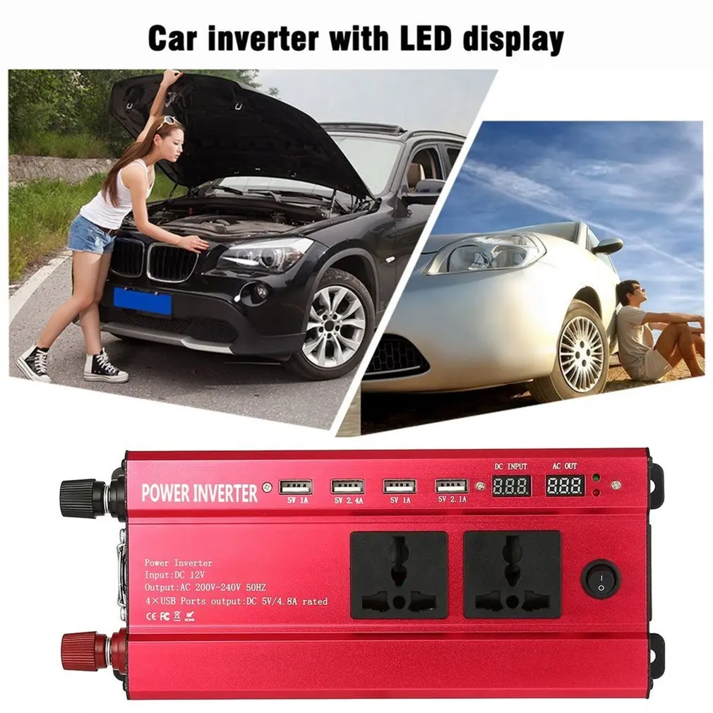 newPortable 1200W Power Car Vehicle Inverter with LCD Display 12V To 220V Automotive Converter Power Supply with 4 USB Ports
newPortable 1200W Power Car Vehicle Inverter with LCD Display 12V To 220V Automotive Converter Power Supply with 4 USB Ports