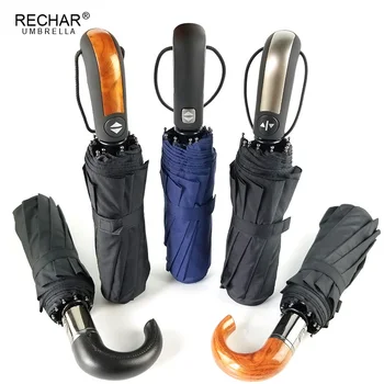 Fully Automatic 3Folding Umbrella Rain Women windproof Wood Grain Leather Bend And Straight Handle Business Outdoor Men Umbrella
Fully Automatic 3Folding Umbrella Rain Women windproof Wood Grain Leather Bend And Straight Handle Business Outdoor Men Umbrella