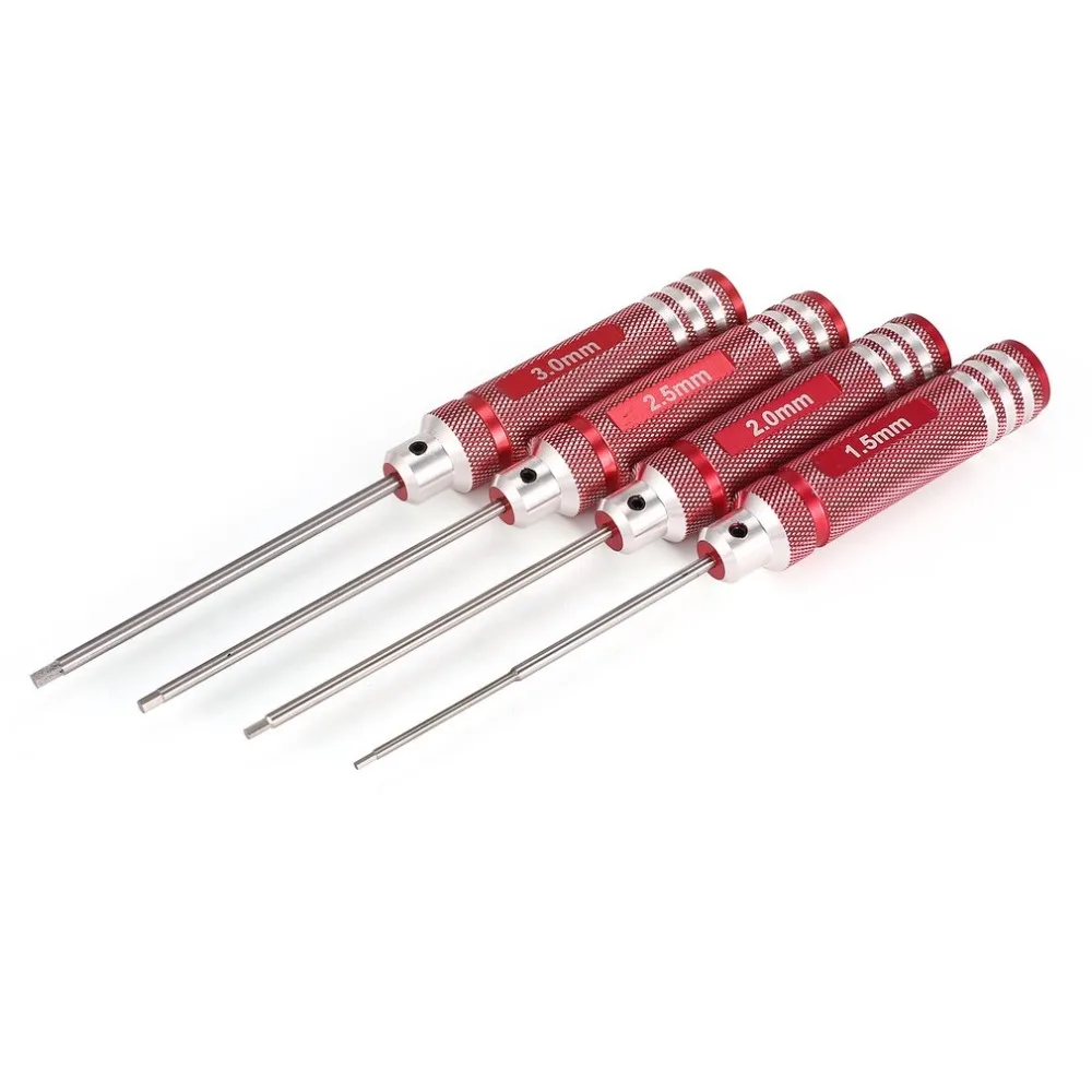 4pcs Hex Screwdriver Set 1.5 2.0 2.5 3.0mm White Steel Tools Kit For RC Helicopter HSP Traxxas Car Racing Drone Aircraft
4pcs Hex Screwdriver Set 1.5 2.0 2.5 3.0mm White Steel Tools Kit For RC Helicopter HSP Traxxas Car Racing Drone Aircraft
