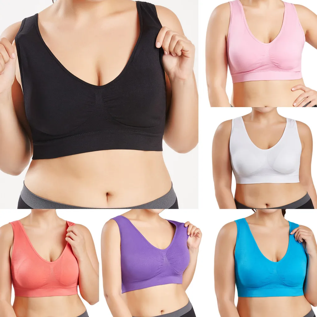 2019 fitness Padded sport bra Women Pure Color Plus Size Ultra-thin Large Sports Bra Full Cup Tops Athletic Fitness Running Gym
2019 fitness Padded sport bra Women Pure Color Plus Size Ultra-thin Large Sports Bra Full Cup Tops Athletic Fitness Running Gym