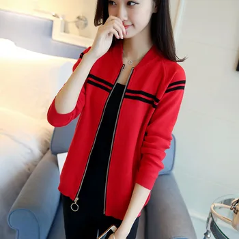 Women sweater cardigan zipper 2020 new autumn and winter trends female knitwear patchwork teenage knitted coat red black A40
Women sweater cardigan zipper 2020 new autumn and winter trends female knitwear patchwork teenage knitted coat red black A40