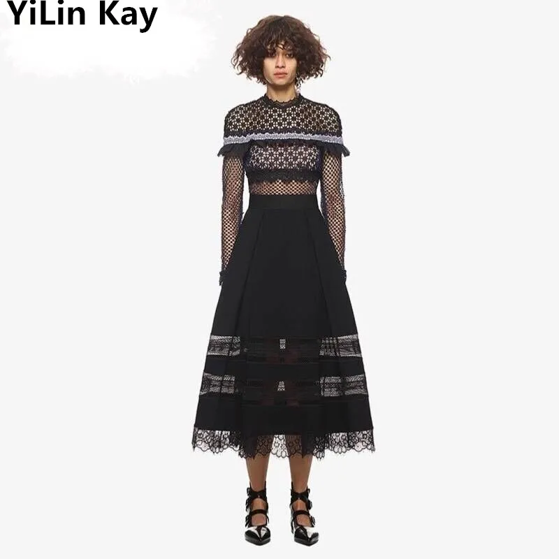 2019 New arrive high-end custom self portrait style dress women sexy fashion runway autumn black lace patchwork long dresses
2019 New arrive high-end custom self portrait style dress women sexy fashion runway autumn black lace patchwork long dresses