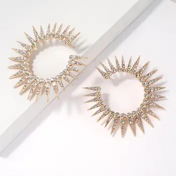 Rhinestone Geometric Stud Earrings For Women High Quality Alloy Big Earrings Jewelry Accessories Wholesale UKEN 
Rhinestone Geometric Stud Earrings For Women High Quality Alloy Big Earrings Jewelry Accessories Wholesale UKEN