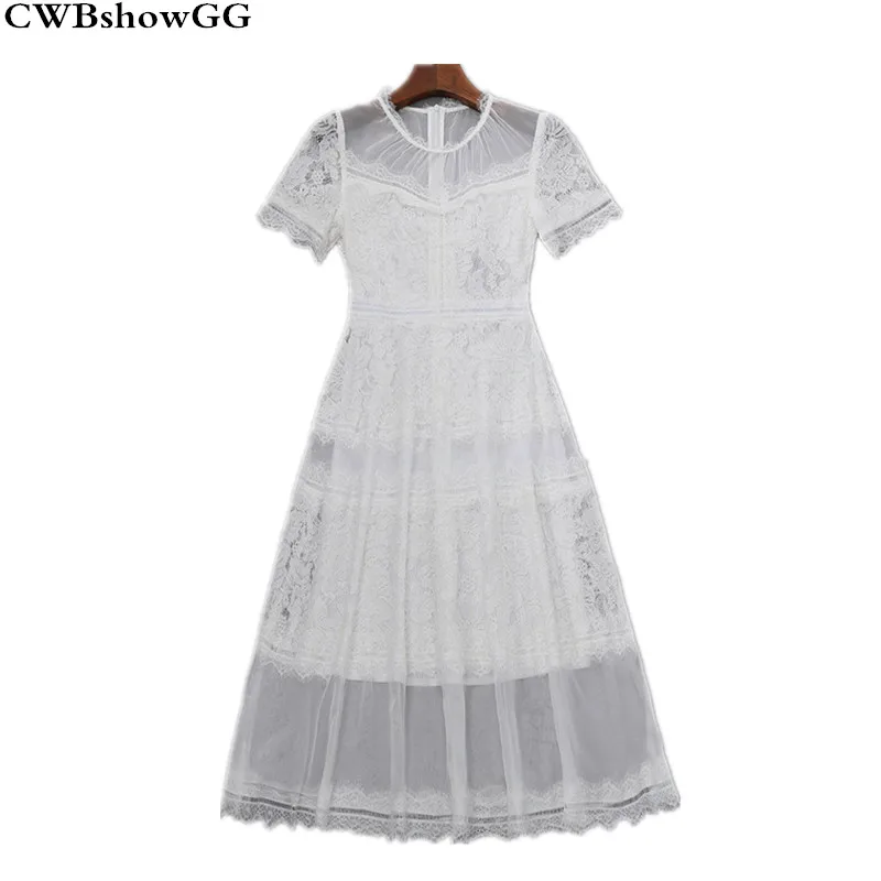 Designer dresses runway 2018 high quality sexy mesh party dress slim was thin temperament lace vestidos fashion white long dress
Designer dresses runway 2018 high quality sexy mesh party dress slim was thin temperament lace vestidos fashion white long dress