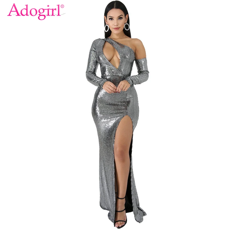 Adogirl Hollow Out One Shoulder Evening Party Dresses Elegant Women Sexy Long Sleeve High Slit Bodycon Long Night Club Dress
Adogirl Hollow Out One Shoulder Evening Party Dresses Elegant Women Sexy Long Sleeve High Slit Bodycon Long Night Club Dress