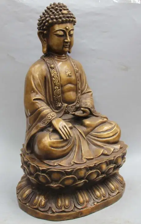 S1657 18" Chinese Tibetan Buddhism Bronze Seat Lotus Shakyamuni Amitabha Buddha Statue
S1657 18" Chinese Tibetan Buddhism Bronze Seat Lotus Shakyamuni Amitabha Buddha Statue