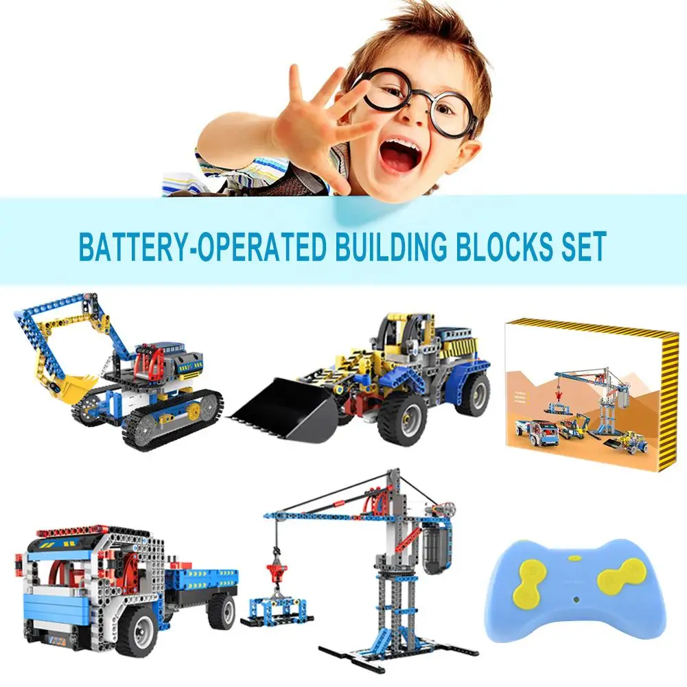 4 In 1 Building Block DIY Remote Control Engineering Vehicle Excavator Bulldozer Crane In Stock
4 In 1 Building Block DIY Remote Control Engineering Vehicle Excavator Bulldozer Crane In Stock
