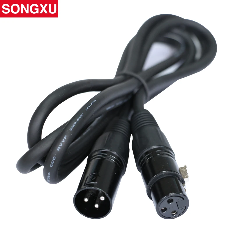 Фото SONGXU 1 5 м/5 футов 3-контактный сигнал XLR подключение DMX512 сценический свет кабель
