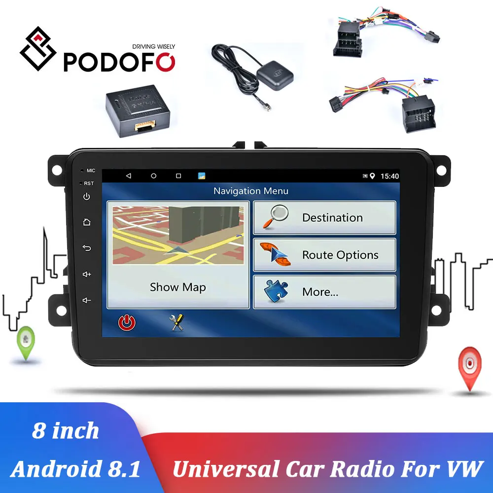 Podofo Car Multimedia Player Android 8.1 Car Radio 8'' 2 Din Autoradio GPS Navigation WIFI Bluetooth Audio Stereo For VW Golf 
Podofo Car Multimedia Player Android 8.1 Car Radio 8'' 2 Din Autoradio GPS Navigation WIFI Bluetooth Audio Stereo For VW Golf