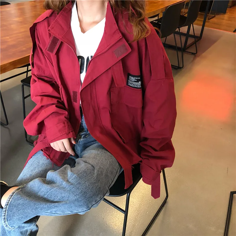 WT045 Casual Jacket coat 2018 harajuku New jacket women autumn Solid Stand long sleeve coat loose red jacket One size
WT045 Casual Jacket coat 2018 harajuku New jacket women autumn Solid Stand long sleeve coat loose red jacket One size