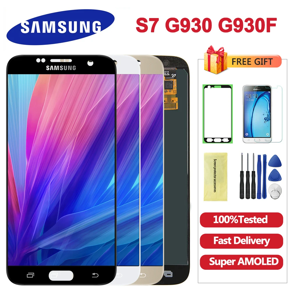 ORIGINAL For SAMSUNG GALAXY S7 G930A G930F SM-G930F LCD Display Touch Screen Digitizer Assembly Replacement For SAMSUNG S7 LCD
ORIGINAL For SAMSUNG GALAXY S7 G930A G930F SM-G930F LCD Display Touch Screen Digitizer Assembly Replacement For SAMSUNG S7 LCD